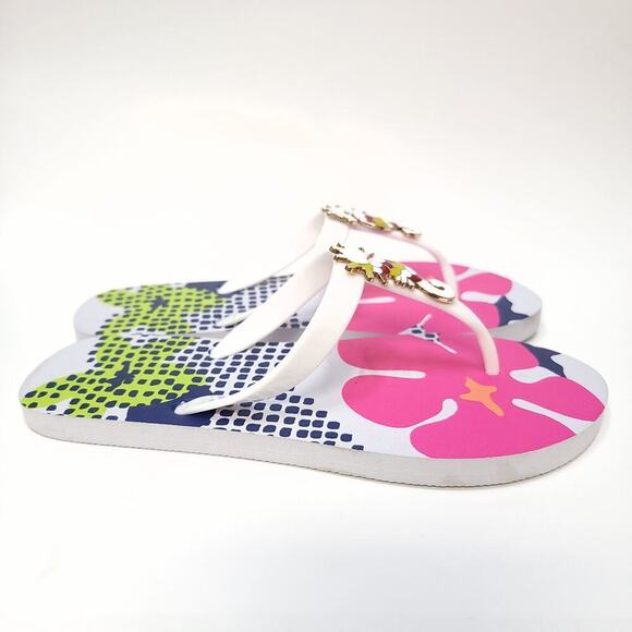 Aloha Island Womens Seahorse Summer Flip flop Size 9 / 10 Sandal White​ - Picture 3 of 10